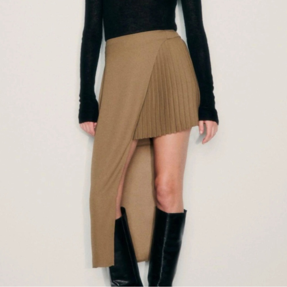 Zara High-Low Pleated Skirt